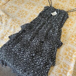 Black and White Spaghetti Strap Sundress Mini